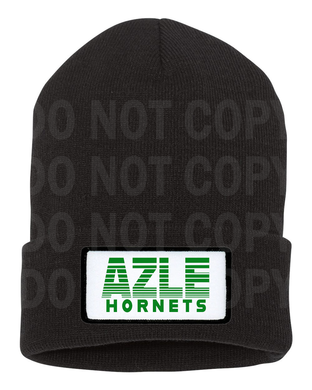 AZLE HORNETS GREEN LINES PATCH BEANIE