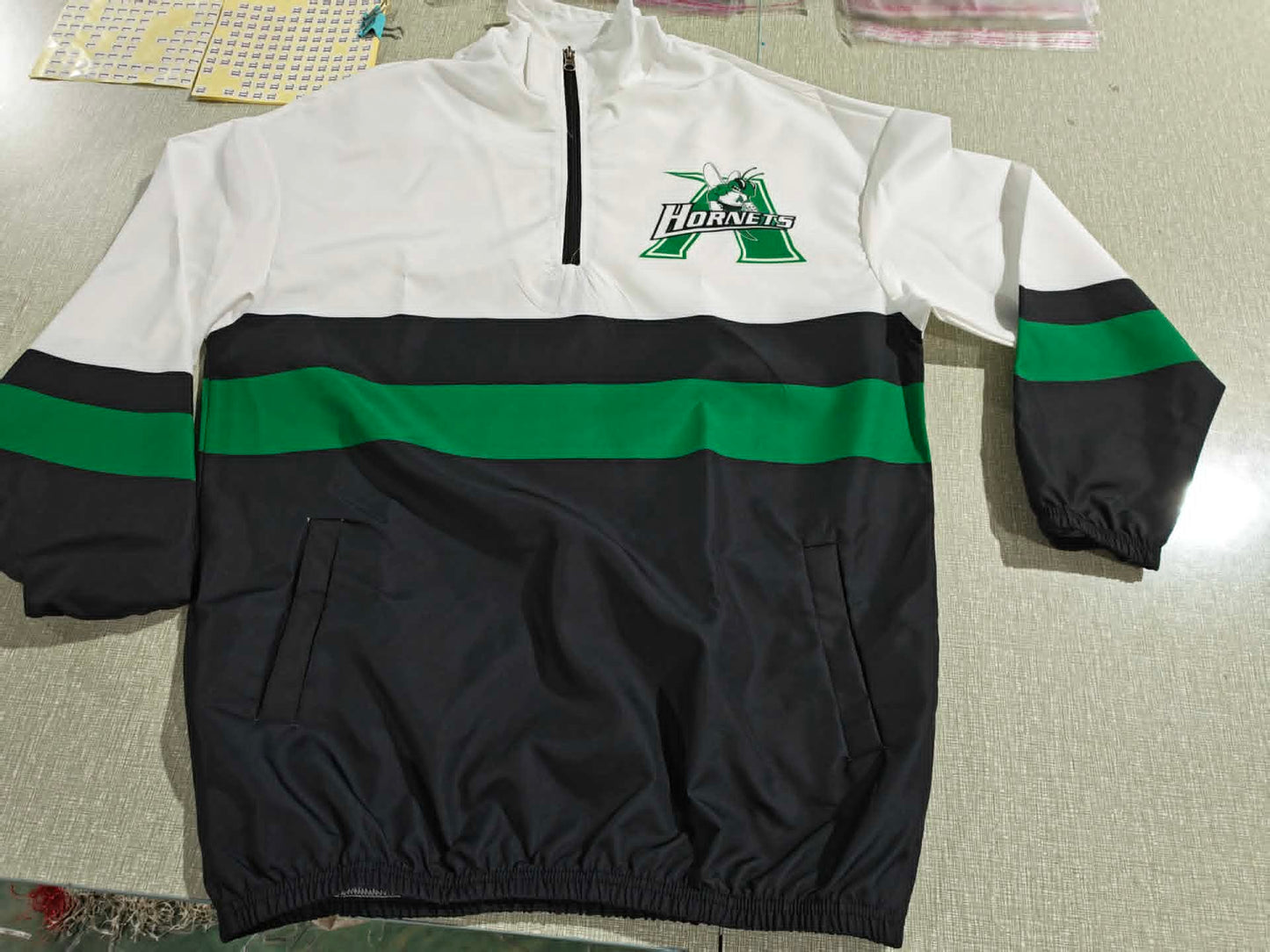 Black with Green Stripe Scuba Jacket