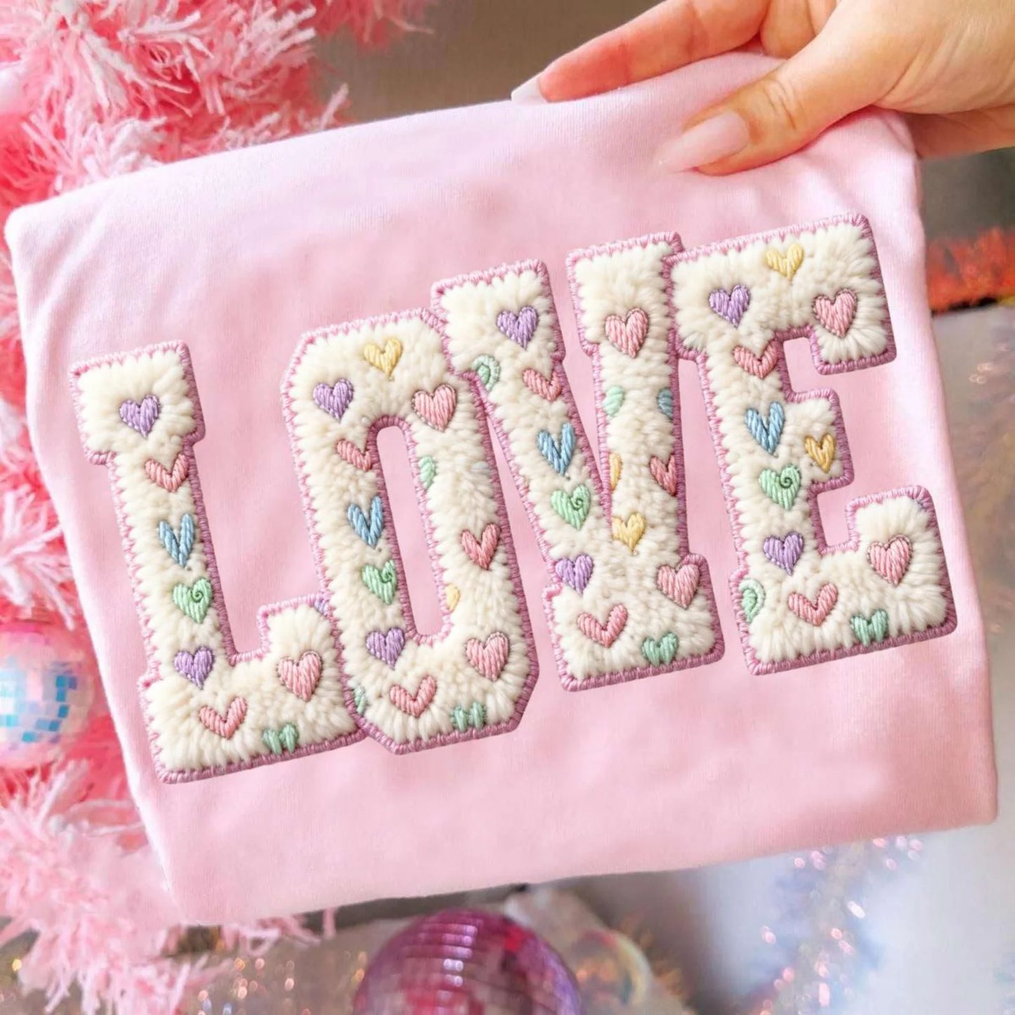 LOVE FAUX CHENILLE- TRANSFER ONLY