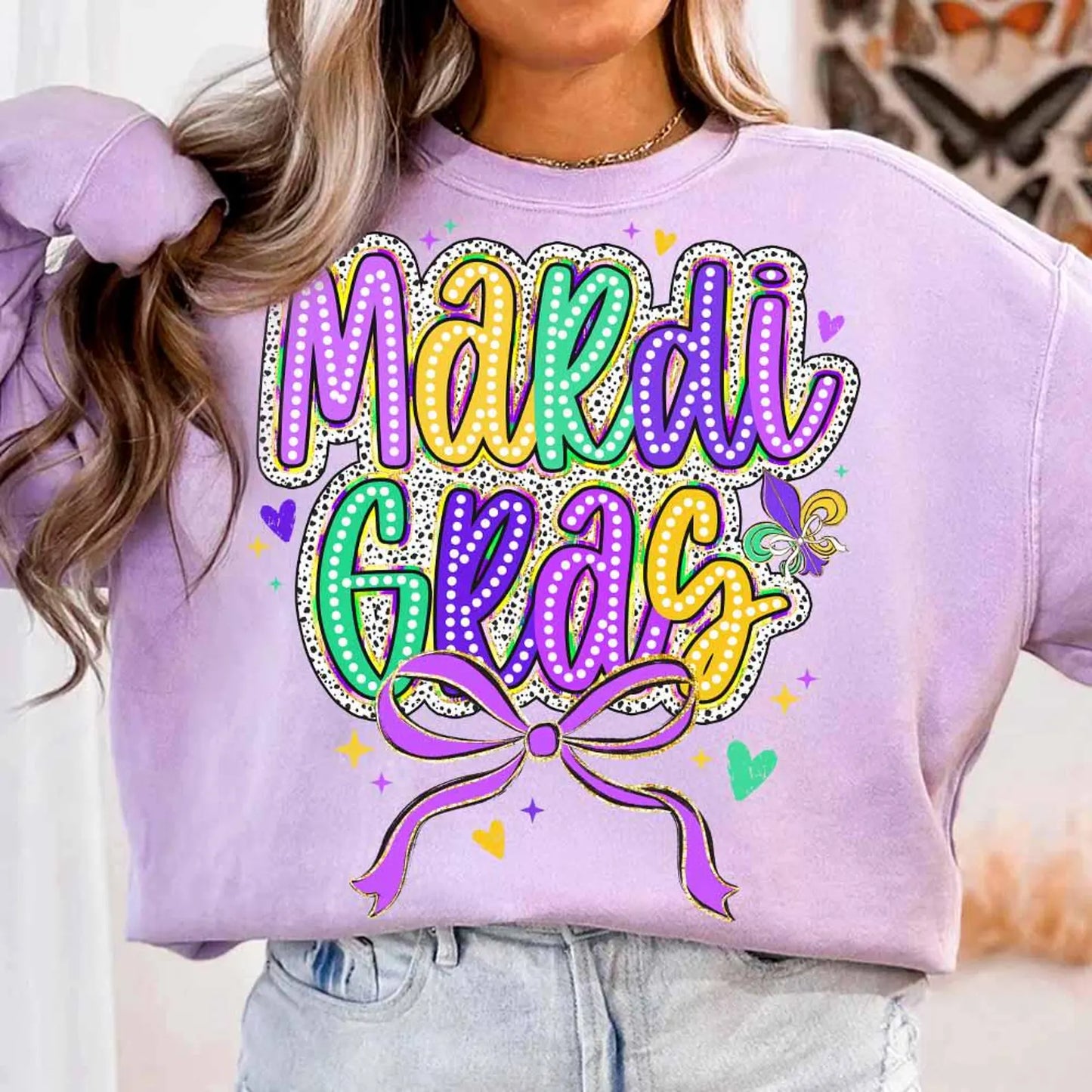 MARDI GRAS DOT LETTERS- TRANSFER ONLY