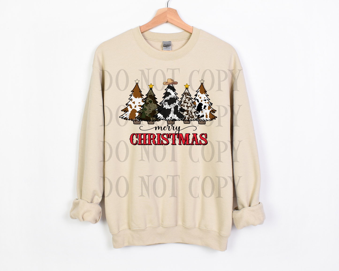 MERRY CHRISTMAS DECORATIVE TREES-TRANSFER ONLY