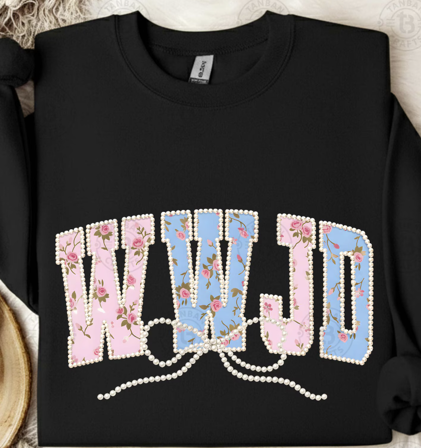 WWJD Floral-TRANSFER ONLY