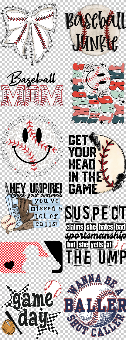 BASEBALL GANG SHEET