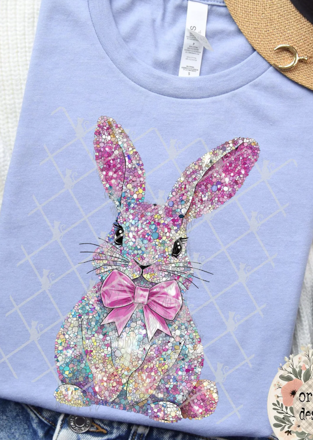 Faux Sequin Bunny-TRANSFER ONLY