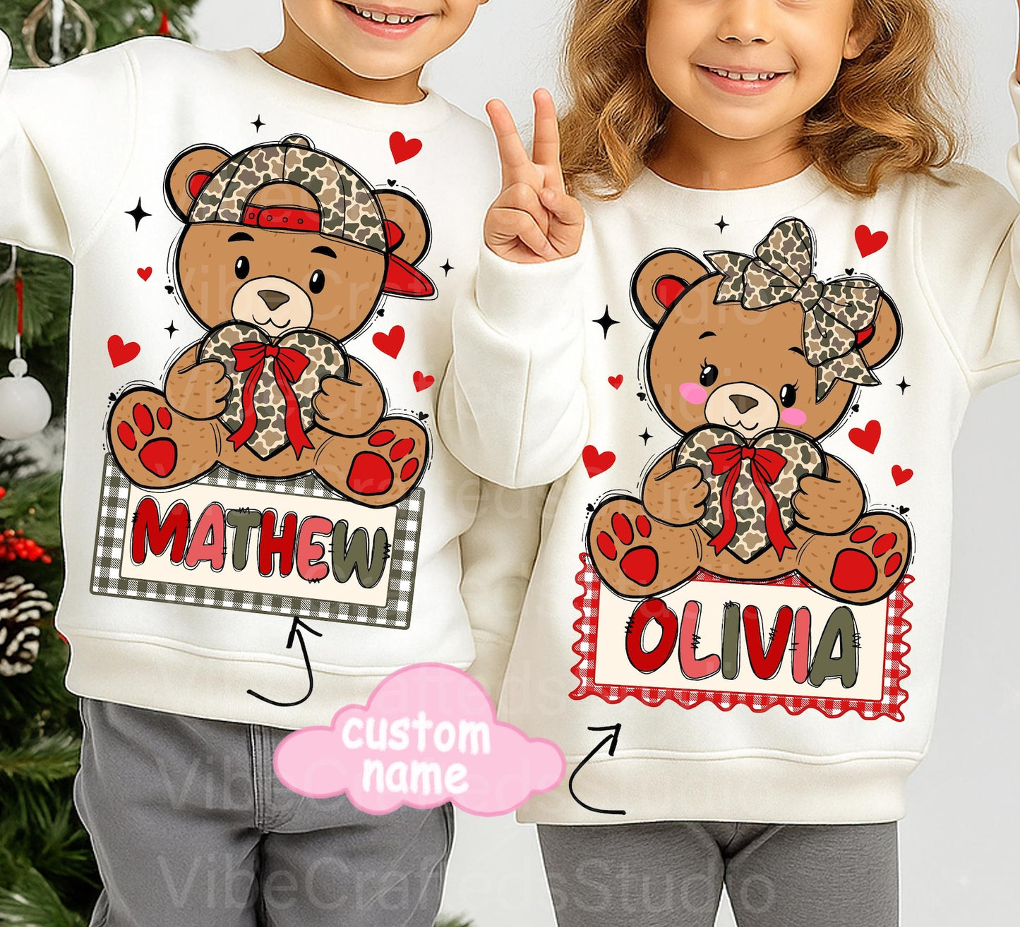 CAMO BEAR VALENTINE-CUSTOM NAME