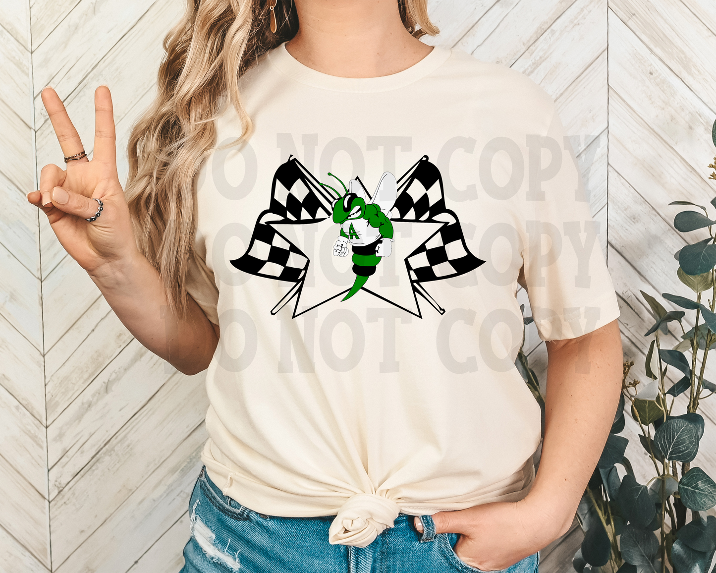 CHECKERED BOW AZLE TEE