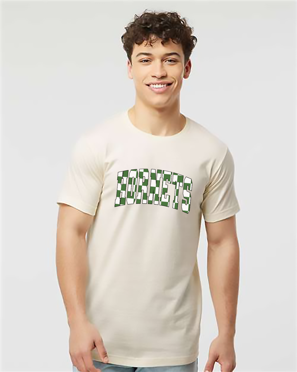 Hornets Slanted Checkered Green and White
