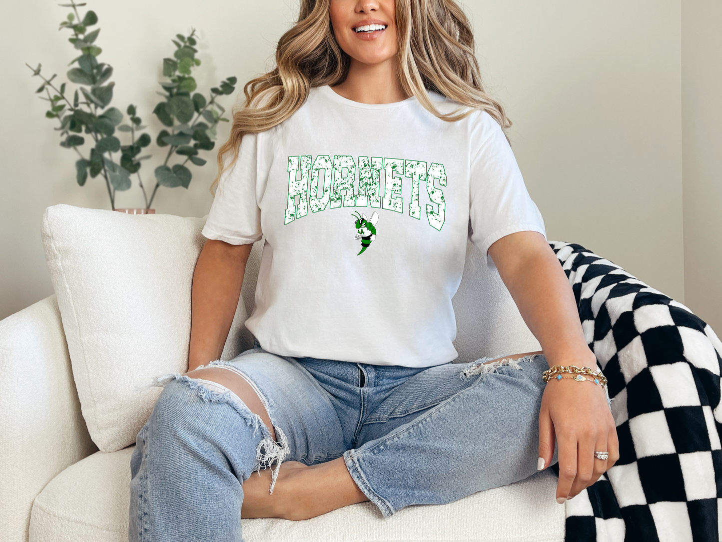 White Out Distresssed Hornets
