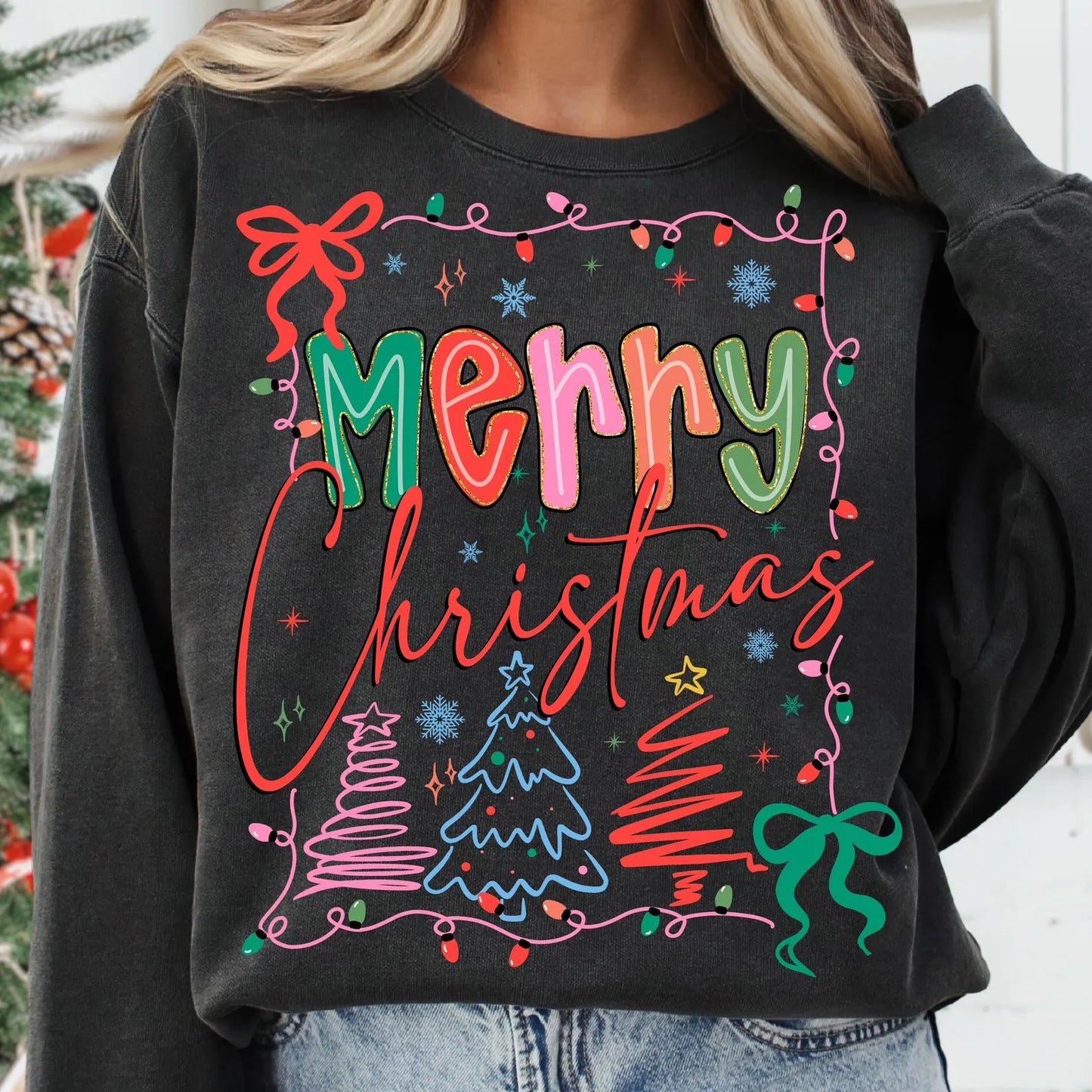 Merry Christmas Colorful- TRANSFER ONLY