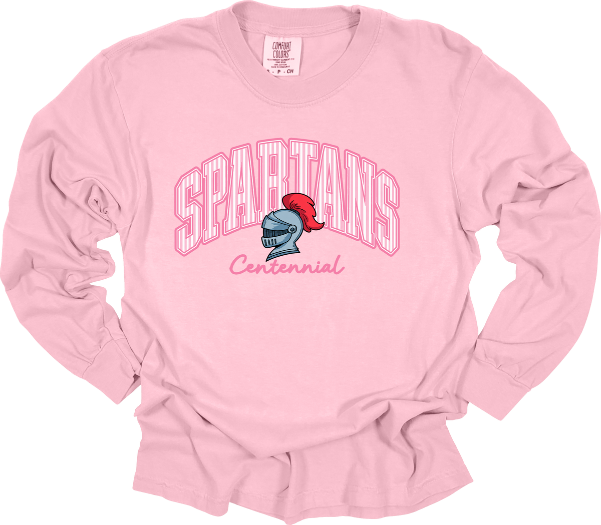 Spartans Pink Striped Long Sleeve-CENN
