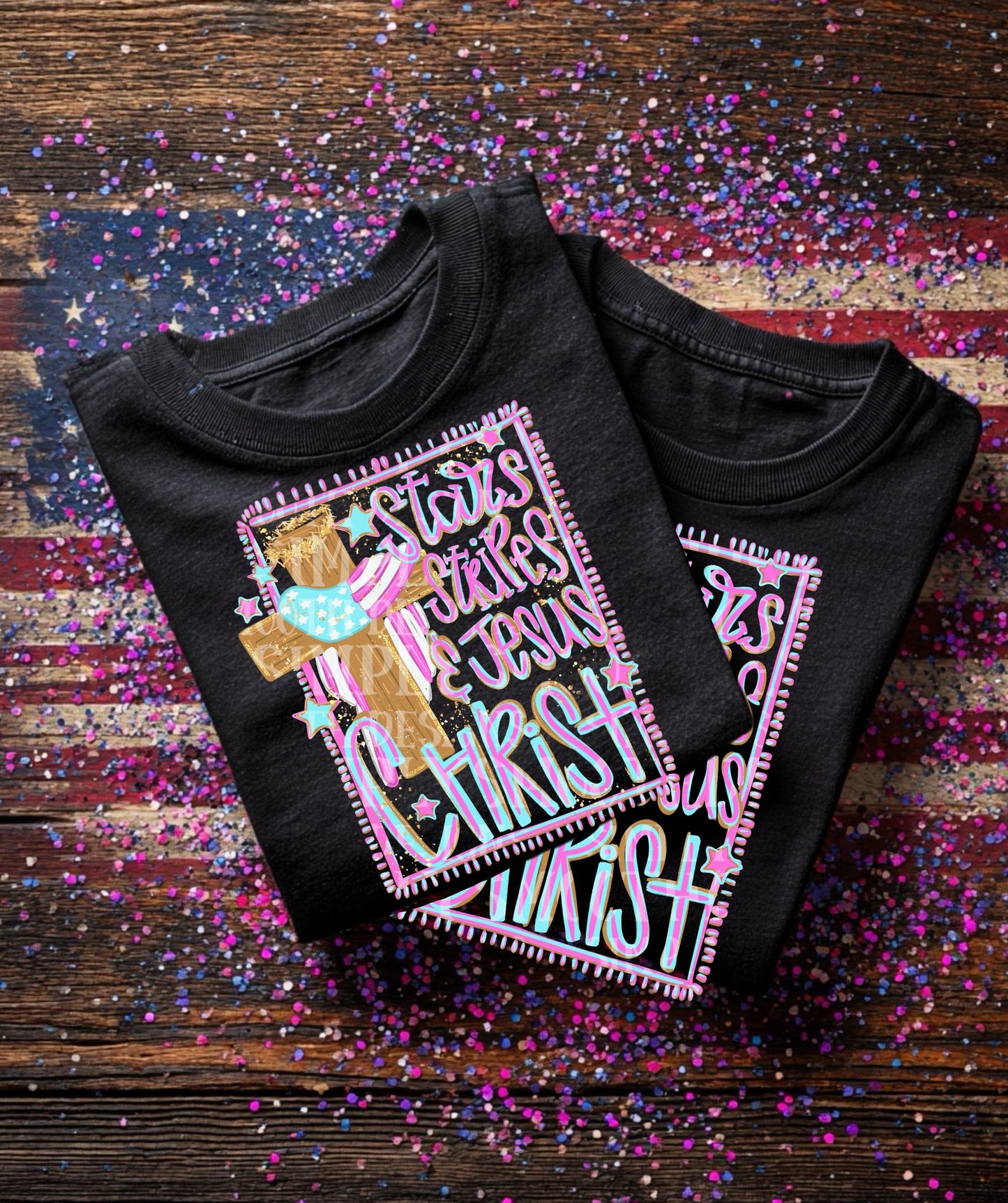 Stars and Stripes Pink- TRANSFER ONLY