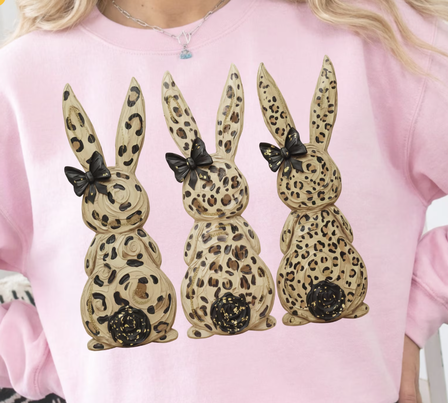 Watercolor Cheetah Bunnies-TRANSFER ONLY