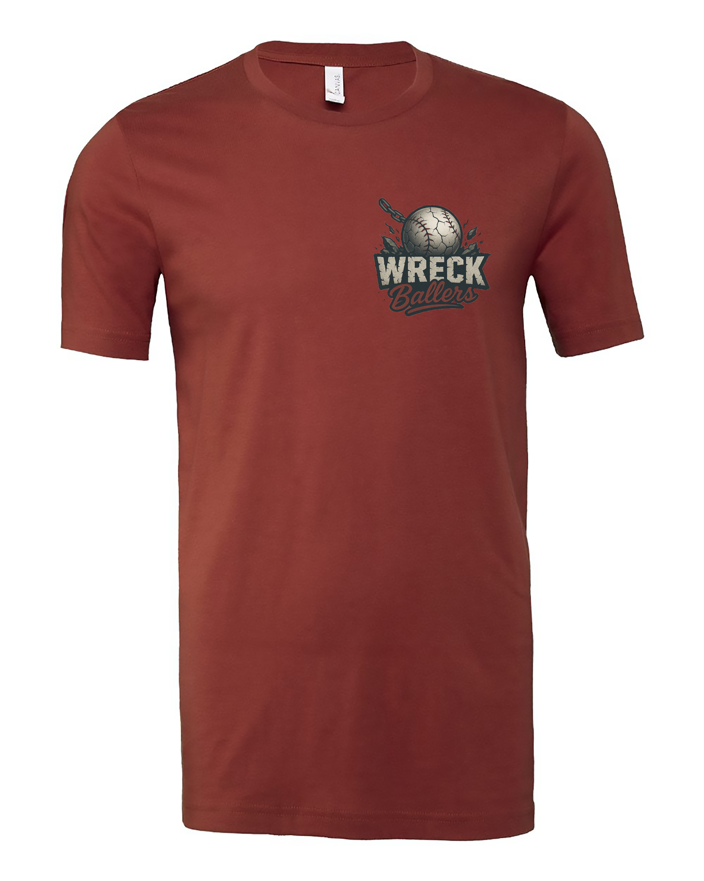 Wreck Ballers Maroon Tee-Wreck Ballers Baseball Head