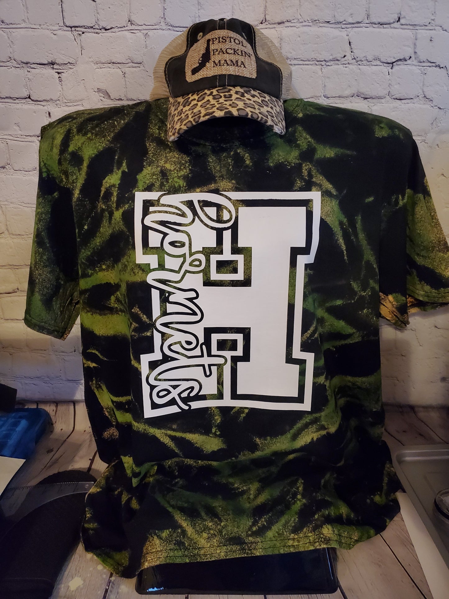 Hornets Black and Green Dyed Tee