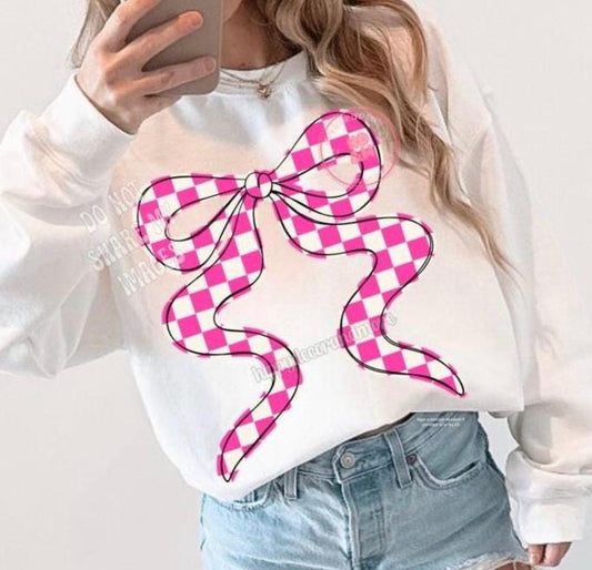 Checkered Bow-TRANSFER ONLY