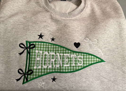 Pennant Flag Hornets Applique Sweatshirt