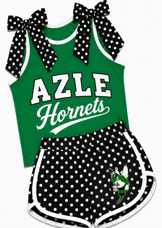 Azle Hornets Bow Short Set-AHSCHEER