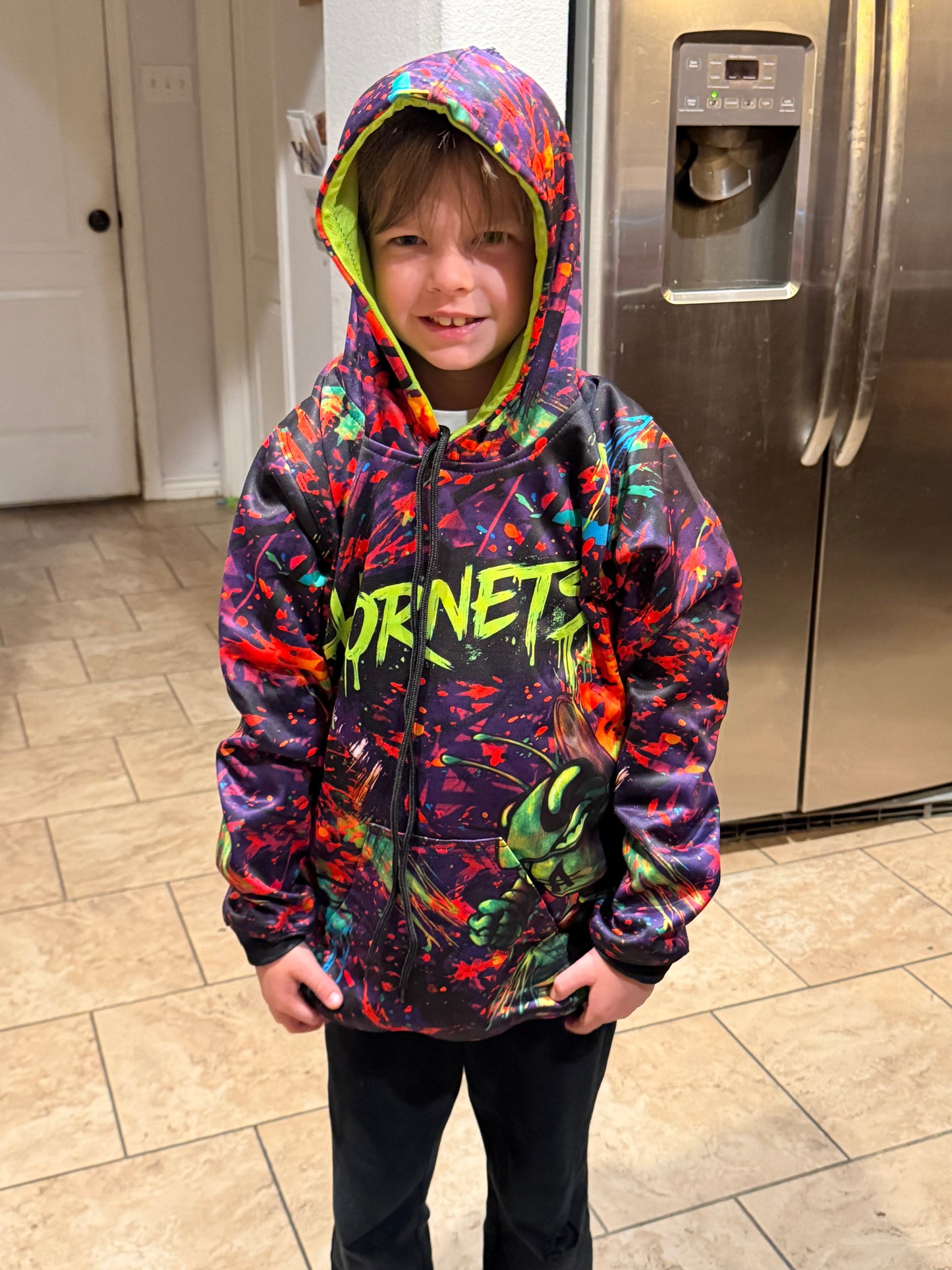 Neon Graffiti Hornets Hoodie-RTS