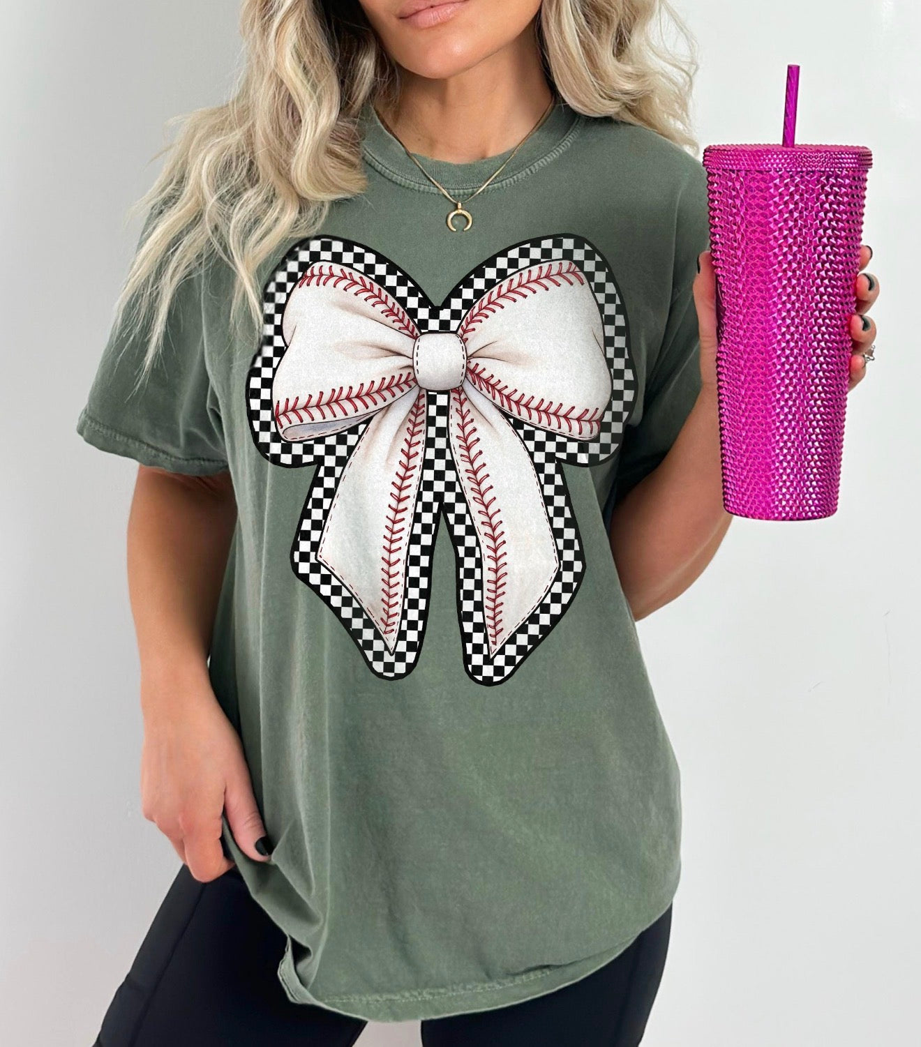 Baseball Bow-TRANSFER ONLY