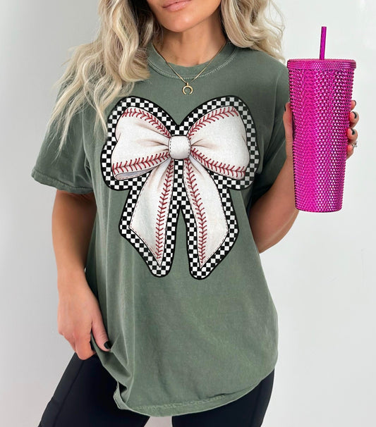 Baseball Bow-TRANSFER ONLY