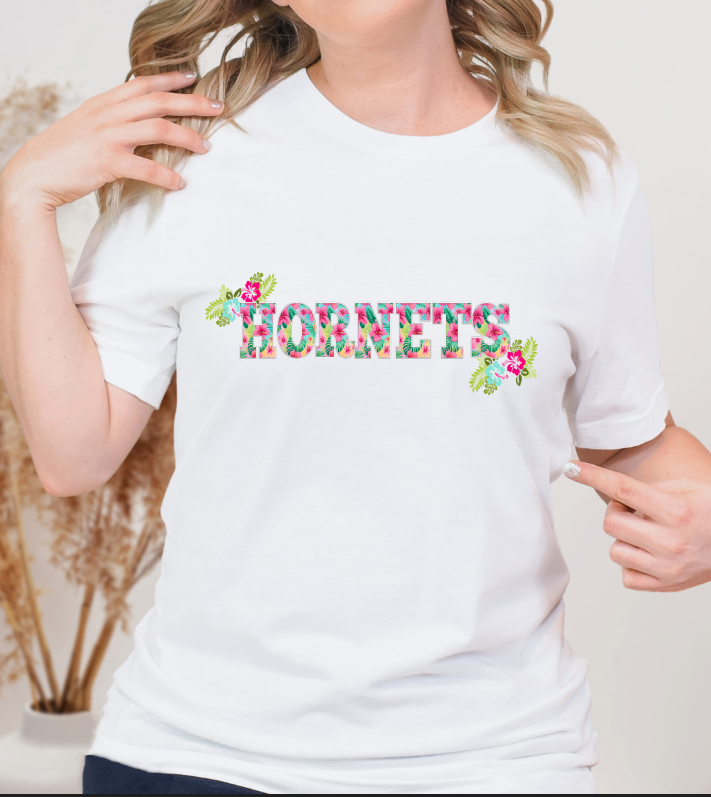 HORNETS HAWAIIAN THEME FLORAL LETTERS-AJH