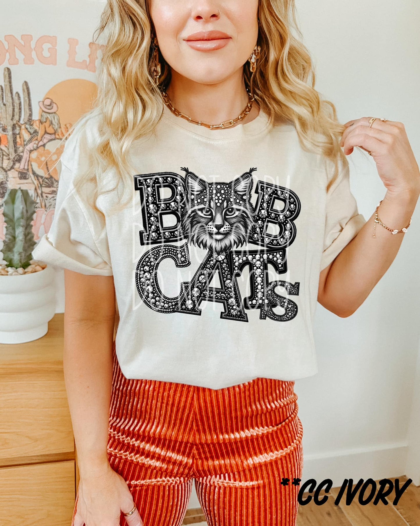 BOBCATS RHINESTONE TEE