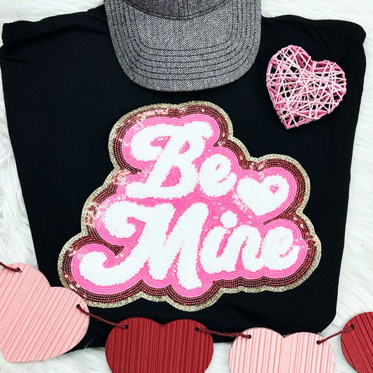 BE MINE SEQUIN AND CHENILLE PATCH