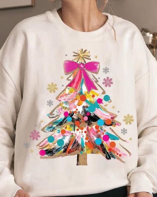 CHRISTMAS TREE COLORFUL- TRANSFER ONLY