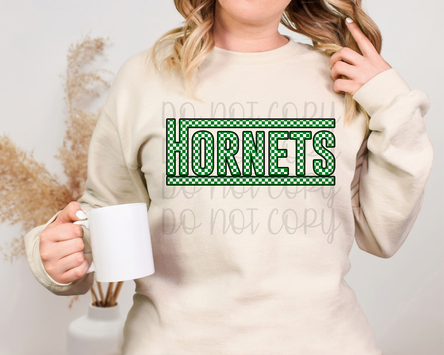 HORNETS GREEN CHECKERED