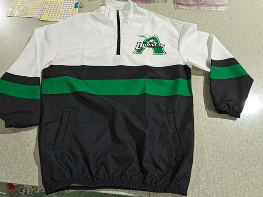 Black with Green Stripe Windbreaker Jacket