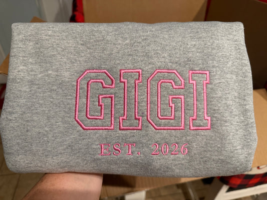 CUSTOM NAME EMBROIDERED SWEATSHIRT