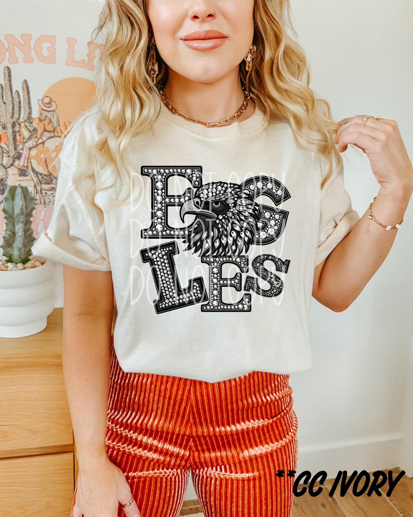 EAGLES RHINESTONE TEE