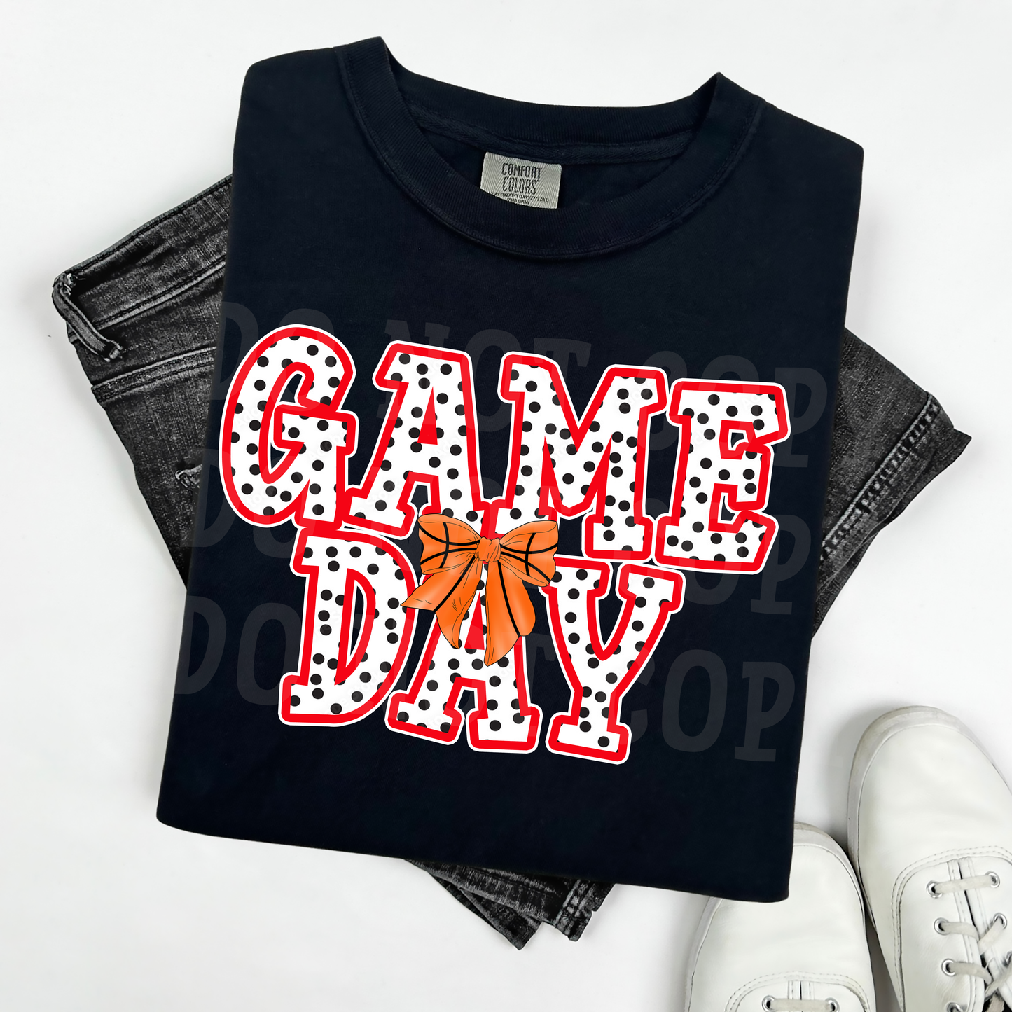 GAME DAY BASKETBALL BOW LONG SLEEVE