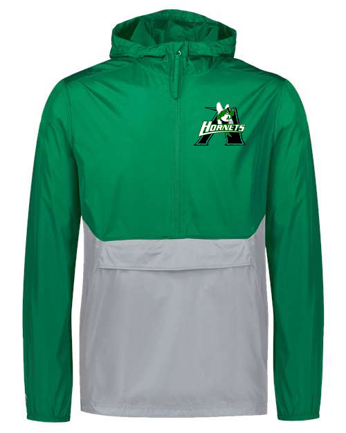 Green and Grey Windbreaker 3/4 Zip Pullover