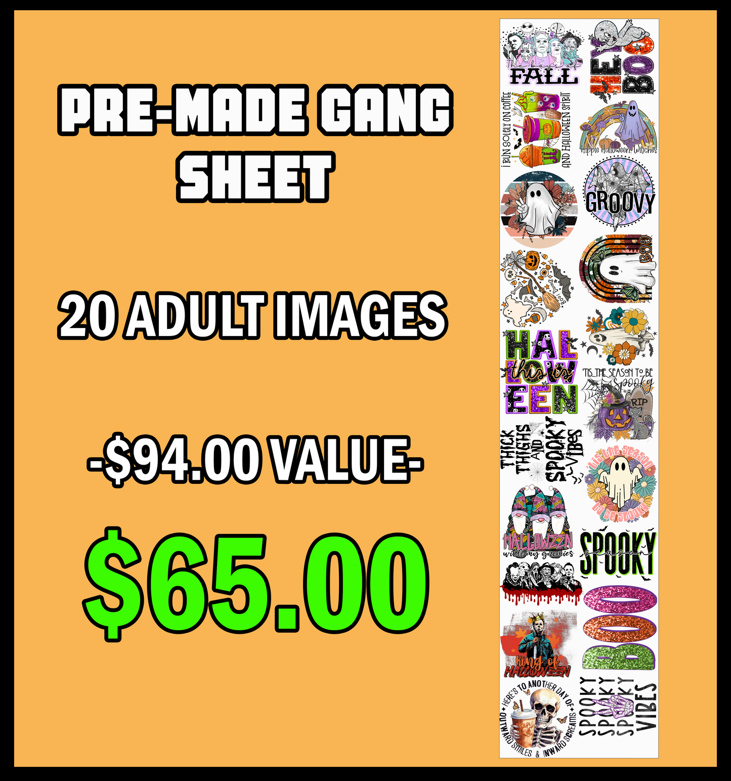 HALLOWEEN GANG SHEET