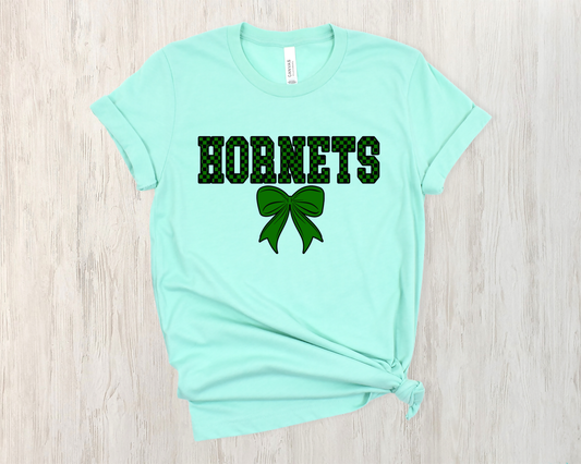 Hornets Bow Checkered Tee-WS