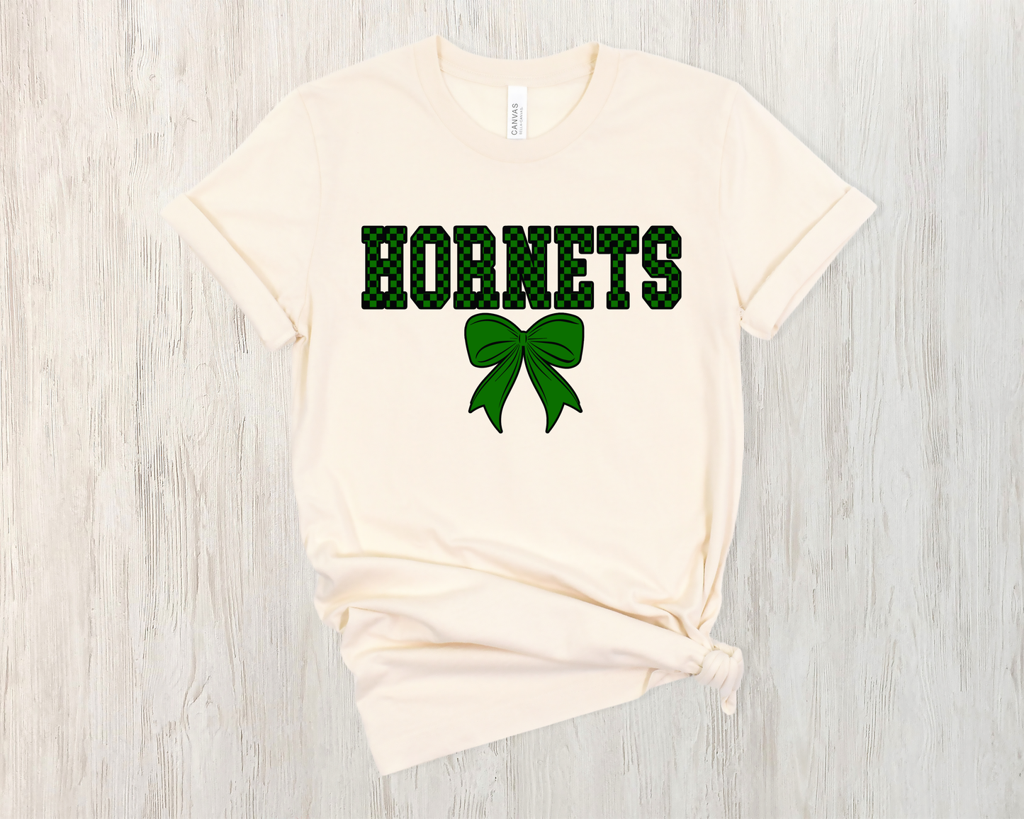 Hornets Bow Checkered Tee-WS
