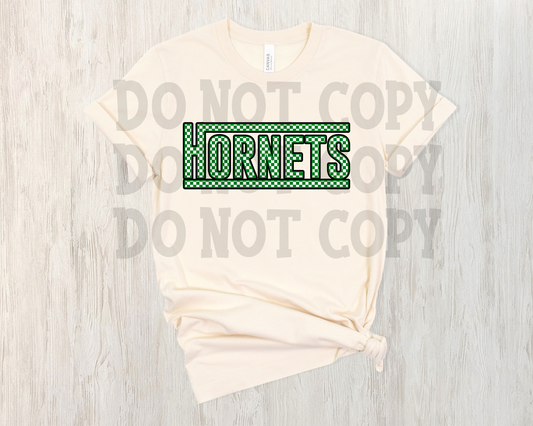 HORNETS GREEN CHECKERED