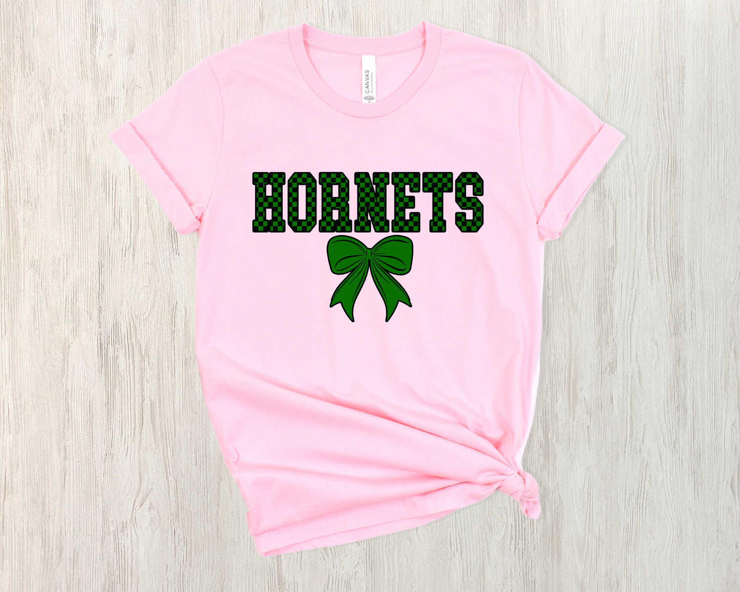 Hornets Bow Checkered Tee-WS