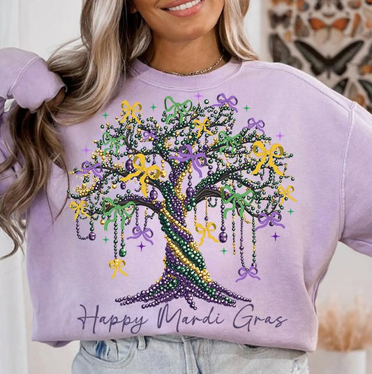 MARDI GRAS BEAD TREE- TRANSFER ONLY