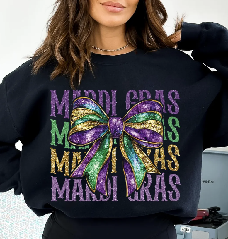 MARDI GRAS GLITTER LETTERS- TRANSFER ONLY