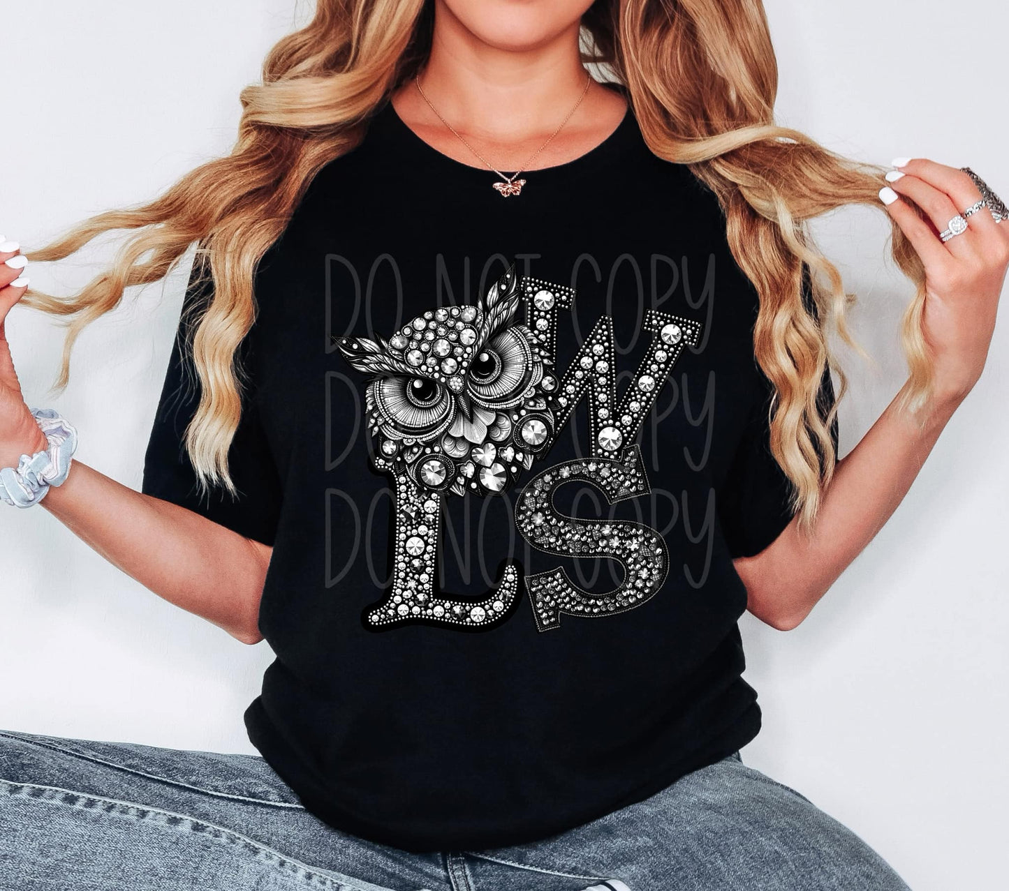 OWLS RHINESTONE DTF-SINGLE COLOR