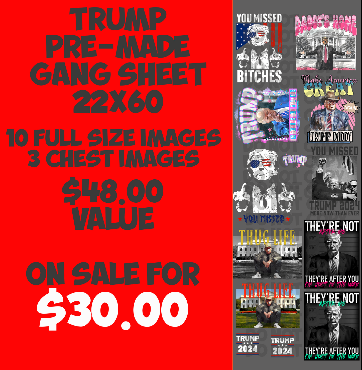 TRUMP GANG SHEET