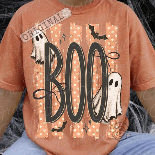 Boo Ghost Stripes- TRANSFER ONLY