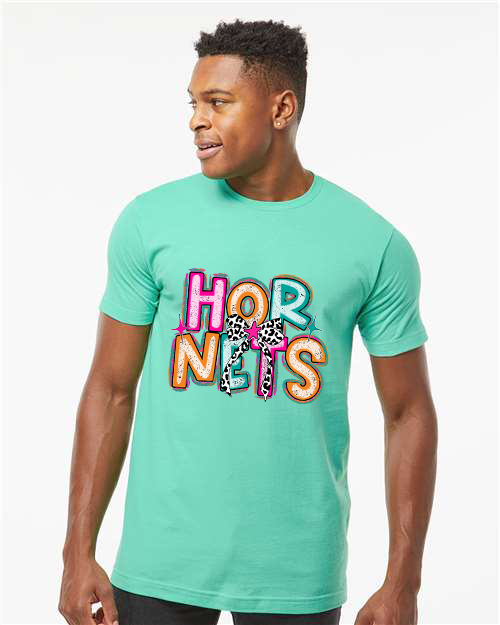 Hornets Block Colorful Tee-Tultex