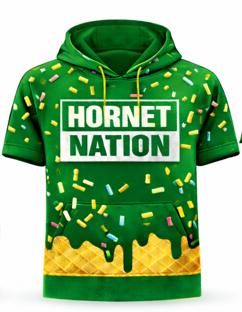 Hornet Nation Short Sleeve Hoodie-(3 Week Turnaround)