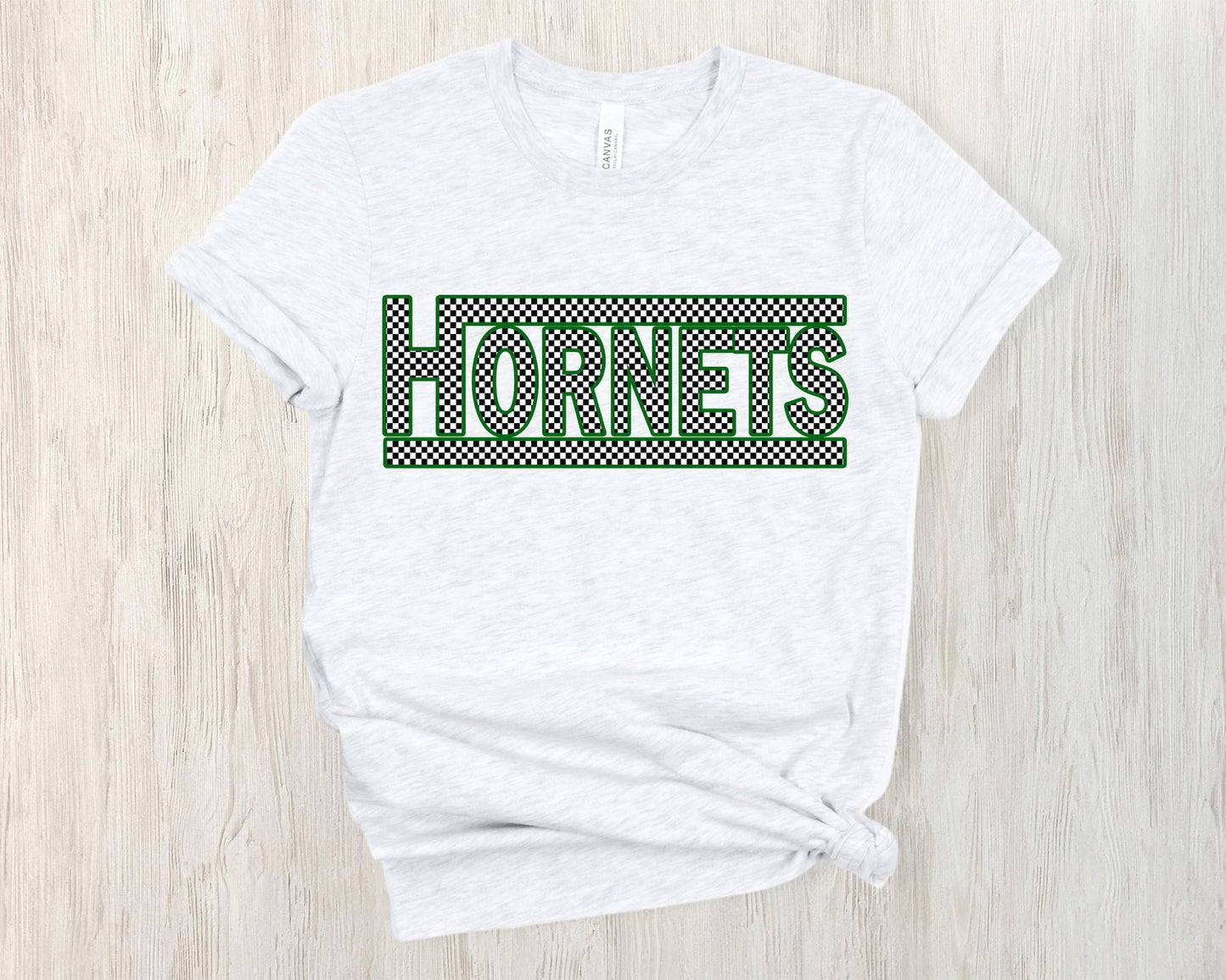 Checkered Hornets Tee-HSCHEER