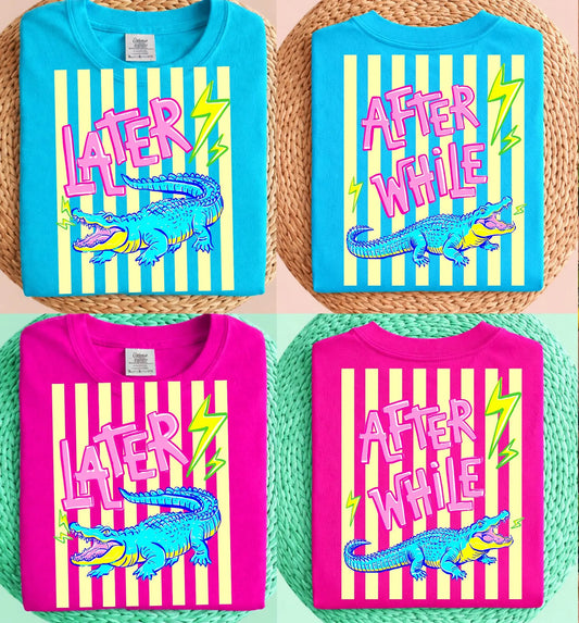 After While Crocodile Yellow Stripes- Transfer Only
