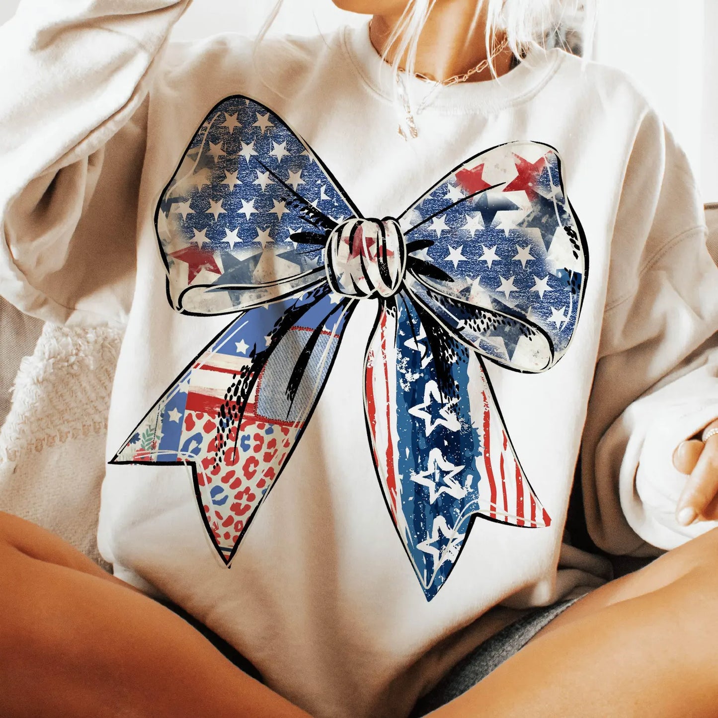 Patriotic Bow-TRANSFER ONLY