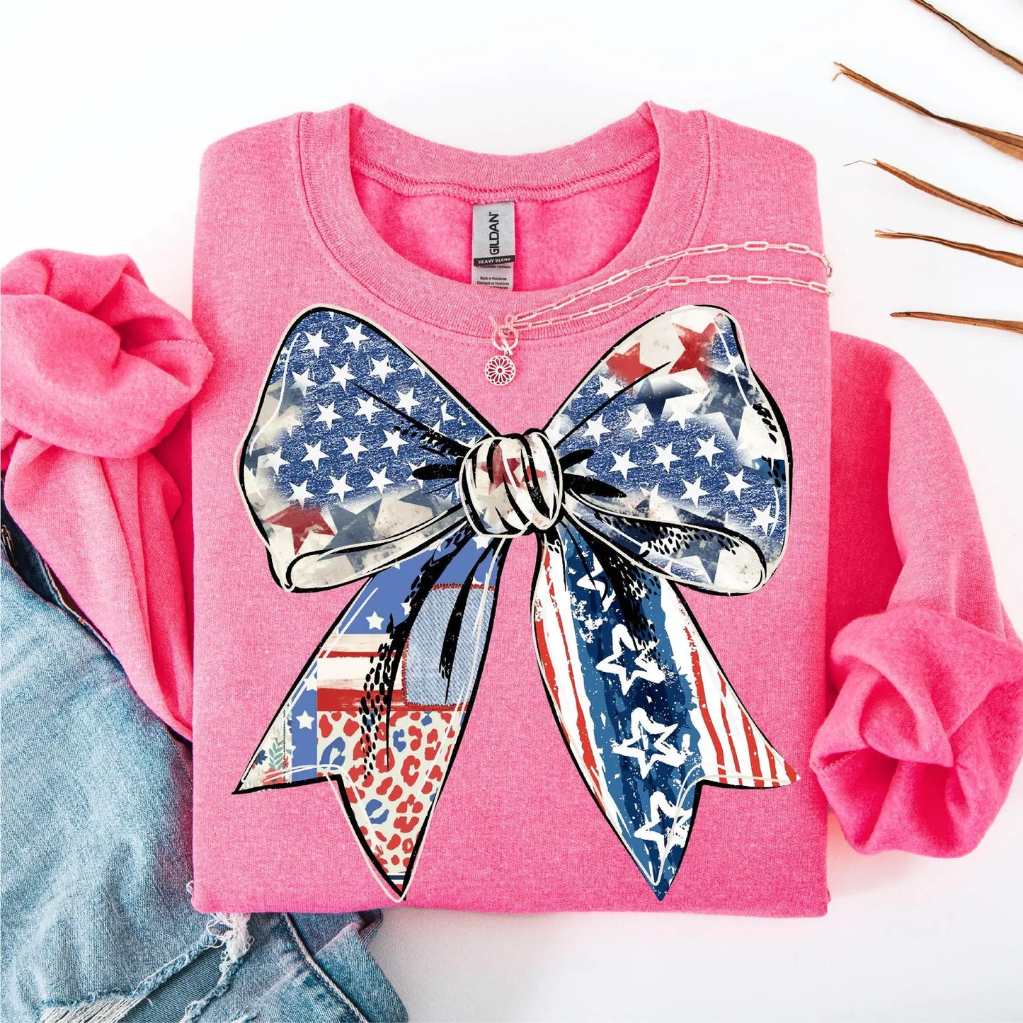 Patriotic Bow-TRANSFER ONLY